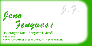jeno fenyvesi business card